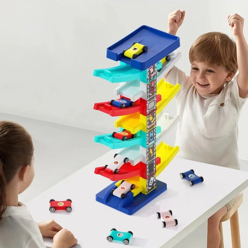 Children's Car Track Toy Multi‑layer Rail Car Toy Toddler Track 1‑2 Years Old Inertia Gliding Slide Racing Toy Boy Girl Gifts