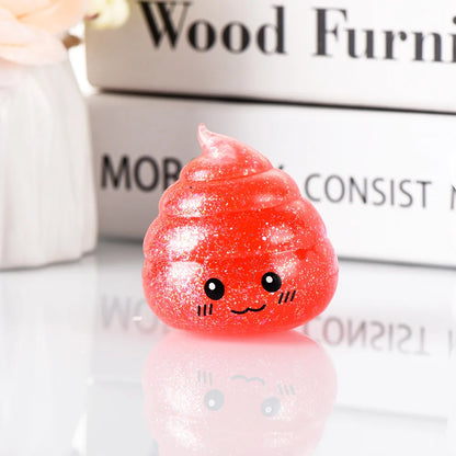 Prank Gift Glitter Funny Stress Ball Squishy Poo Squishies Toys Stretch Squeeze Fidget Novelty Toys for Kids Adults Fool Day