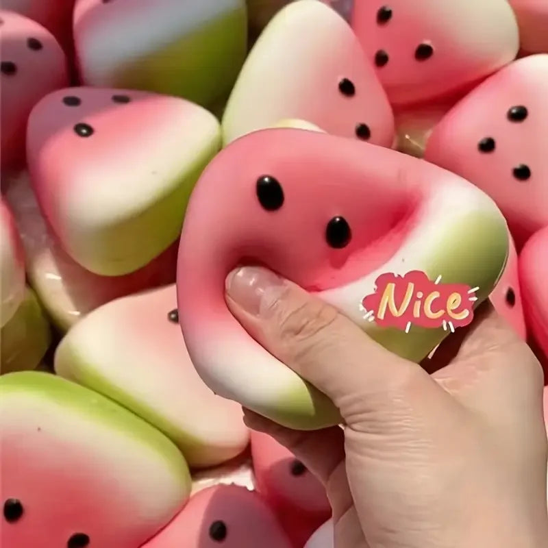 Cute Watermelon Squishy Fidget Toy Slow Rebound Decompression Toy Anti-Stress Slow Rising Fruit Soft Stress Relief Squeeze Toy