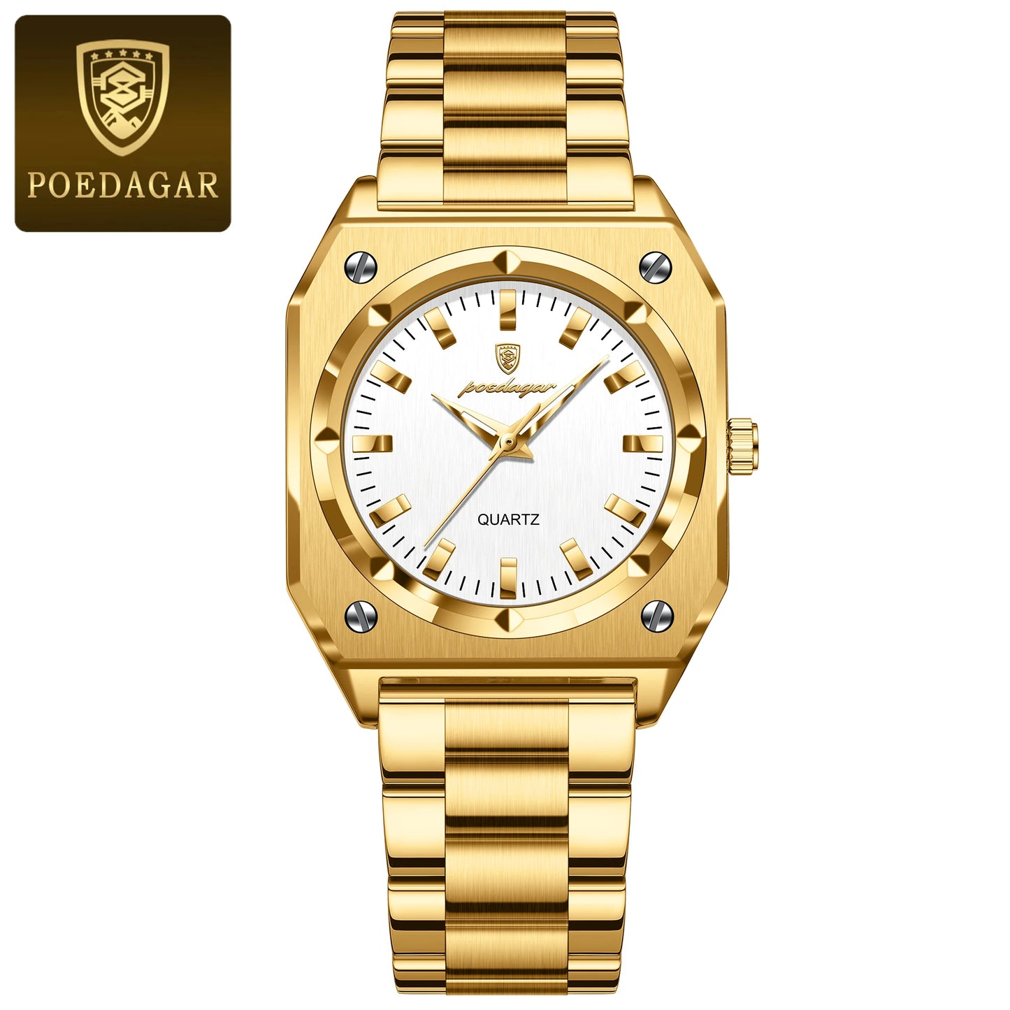 POEDAGAR Square Luxury Ladies Watch Waterproof Stainless Steel Luminous Fashion Woman Watch Elegant Quartz Women's Watches Reloj