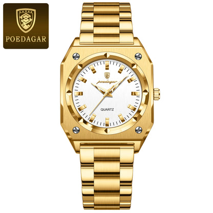 POEDAGAR Square Luxury Ladies Watch Waterproof Stainless Steel Luminous Fashion Woman Watch Elegant Quartz Women's Watches Reloj