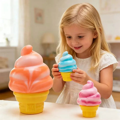 Schylling NeeDoh Ice Cream Cone & Nice Cube Squeeze Fidget Toy Surprise Stress Relief Desktop Ornament Party Gift