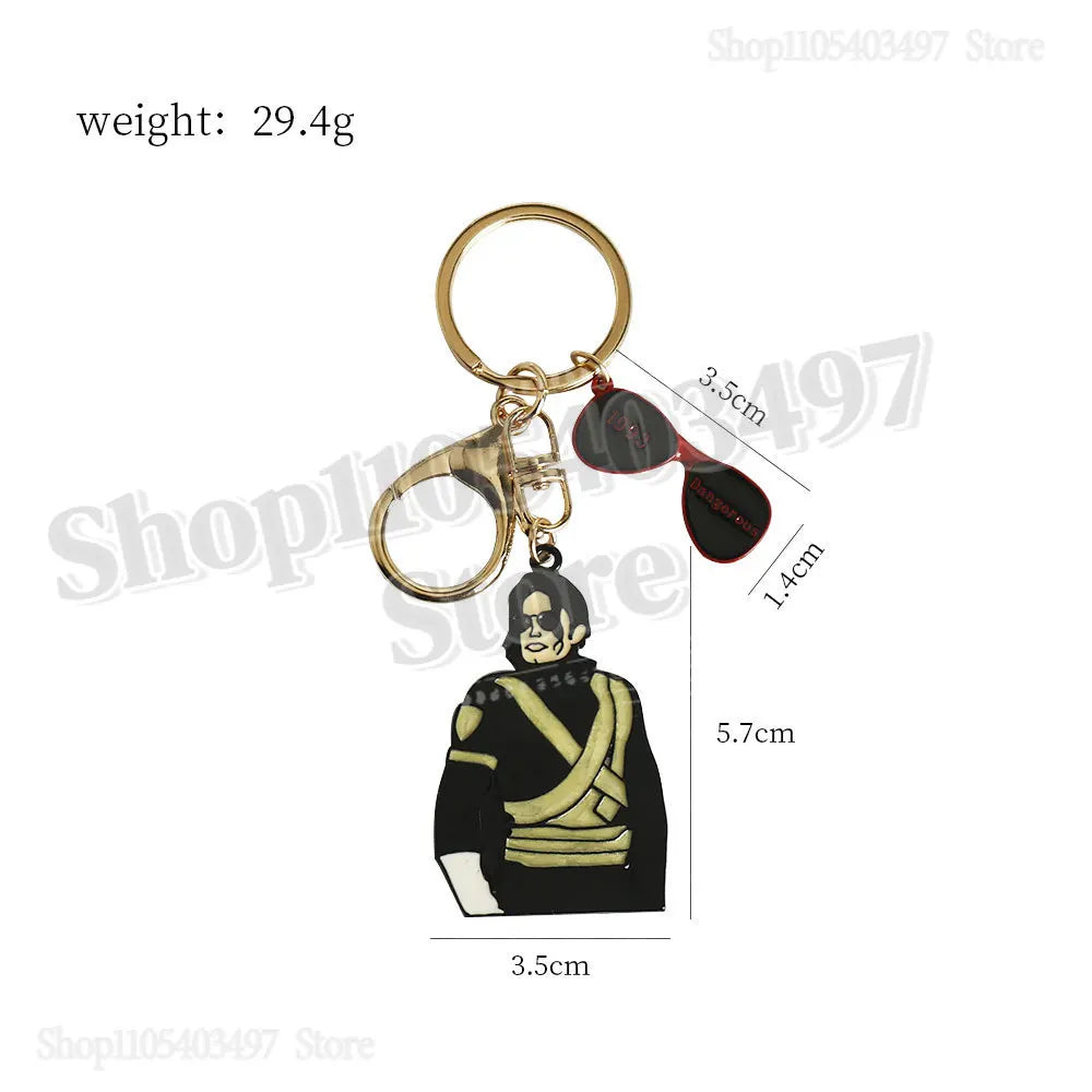 2026 Michael Jackson "King of Pop" Keychain, MJ Moonwalk Figure Keyring with Fedora Hat Pendant, Music Fan Collectible Gift