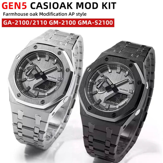 Mod Kit GA-2100 GM2100 Stainless Steel Case&Watch Strap For G-SHOCK Casioak GA2100 GMA-S2100 Replacement Metal Frosted Case Band