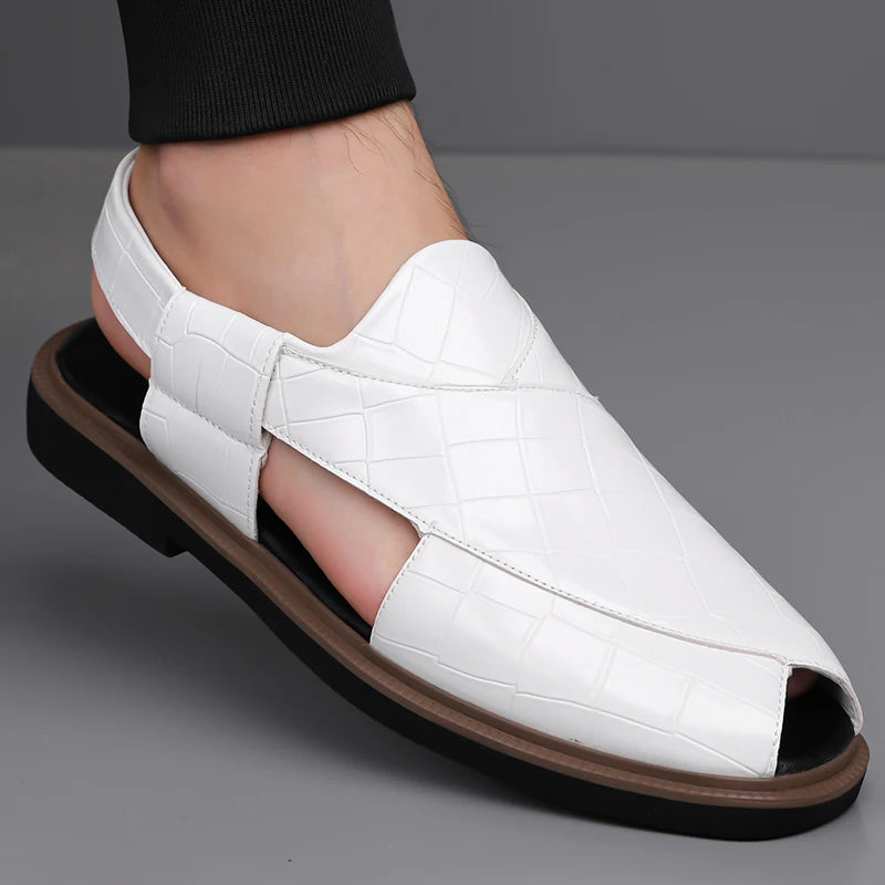 Men's Summer Breathable Soft-Soled Roman Sandals Anti-Slip Comfortable Slip-On Casual Covered-Toe Shoes-2021