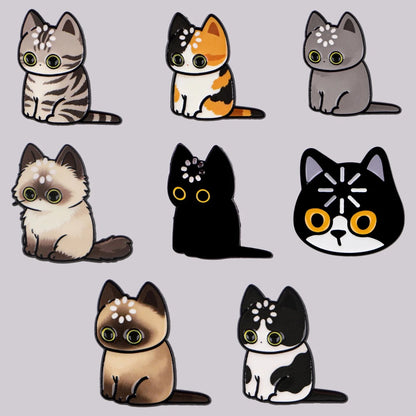 "Loading" Black Cat Enamel Pin Cute Brooch Pines Lapel Pins Badge on Backpack Clothing Accessories Animal Jewelry Friends Gifts