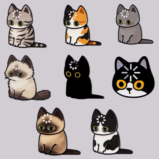 "Loading" Black Cat Enamel Pin Cute Brooch Pines Lapel Pins Badge on Backpack Clothing Accessories Animal Jewelry Friends Gifts