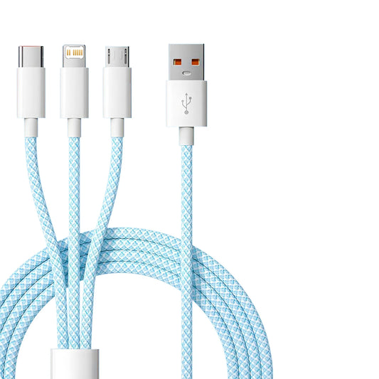 3 In1 Fast Charging Cable Cord For iPhone Xiaomi Micro USB Type C Charger Cable Multiple Usb Charging Wire Line