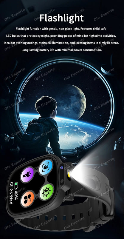 Children's Smart Watch 2026 Camera LED Flashlight Fun Games Stopwatch Calculator Alarm Reminders Boys and Girls Smartwatch HW12