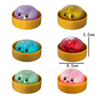 Giant Dumpling Squishies Bun Toy, Slow Rising Glitter Dumpling Stress Ball, Stress Relief Fidget Toy for Home Office toys