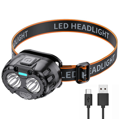 Powerful LED Headlamp Motion Sensor Emergency Head Flashlight 250LM High Brightness Headlight for Outdoor Fishing Camping Hiking