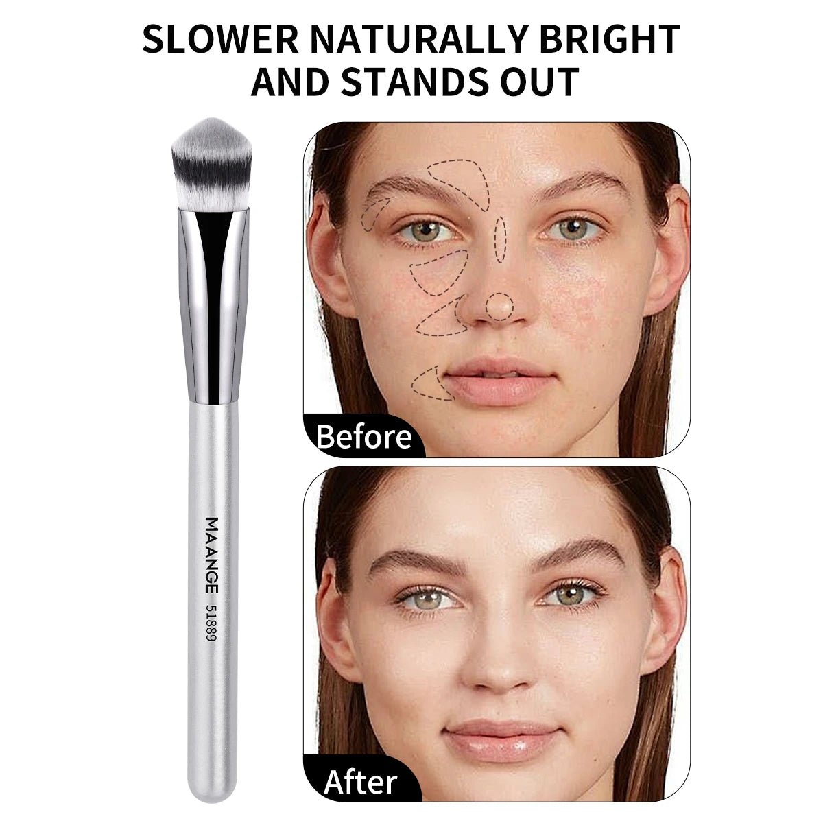 MAANGE NEW 5PCS Makeup Brushes Set Soft Dense Foundation Blush Powder Blending Female Cosmetics Kabuki Beauty Makeup Brush Tools