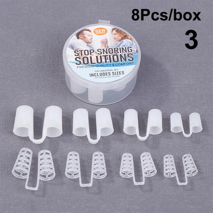 【4/8Pcs Silicone Anti Snore Nasal Dilators Apnea Aid Snoring Nose Clip Nose Breathing Apparatus Devices】