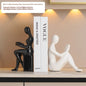 Modern  Ceramic Human Figure Bookends Sculpture Decor Book Holder For Nightstand TV Cabinet Wine Rack Office Desktop Home