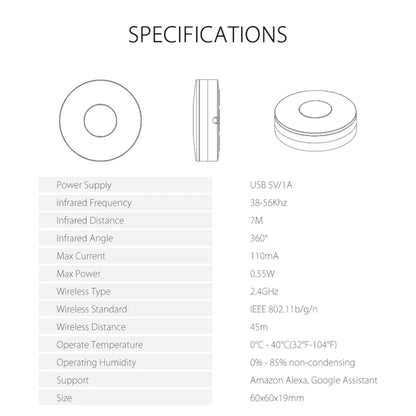 Tuya Smart Wifi RF IR Remote Control Smart Home for Air Conditioner ALL TV LG TV Support Alexa Google Home