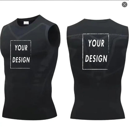 elastic sleeveless running Gym men's and women's free custom logo compression vest, quick drying sports sleeveless T-shirt