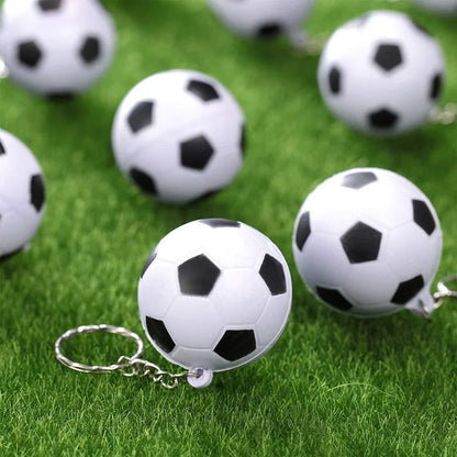 24 Pack White Soccer Keychains Accessory Mini Soccer Stress Ball Keychains,Sports Ball Keychains,School Carnival Reward for Kids