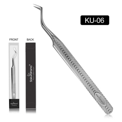SAKURAHANA Anti-Static Eyelash Tweezers Professional High Precision Volume Extension Stainless Steel Anti-slip Makeup Tool