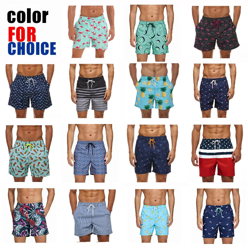 Escatch 2026 Summer New Mens Shorts Polyester Quick Dry Board Mesh Liner Side Pockets Run Gym Swimsuit Surf Swim Trunks For Man
