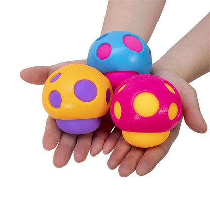 Needoh Groovy Shroom Squishy Fidget Toy Rose Mushroom Form BPA Free Safe Ease Nervous Calm Irritation Desktop Daily Ornament