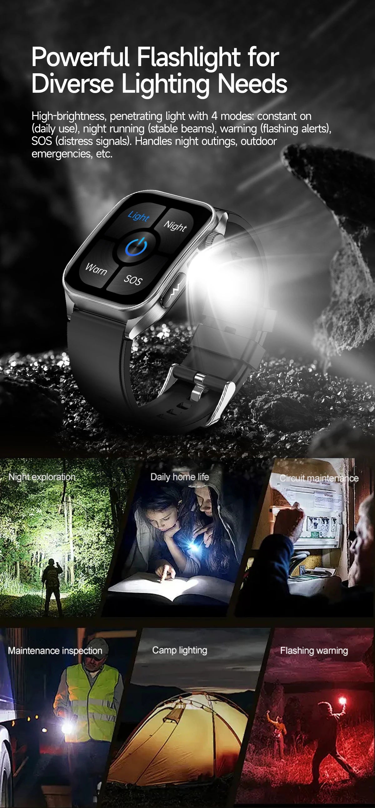 GUHUAVMI New Laser Therapy ECG+PPG Smart Watch Health Monitor Blood Lipids Uric Acid Heart Rate Tracking Monitoring Smartwatches