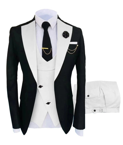 high-quality wedding art ，dress suit for men，3 pieces Blazer Vest And Pants set，performance, Emcee，Groomsmen