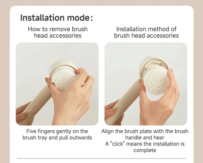 DOCO Electric Shower Brush Foot trimmer Multi functional Back Rubbing Massage Body Rubbing Towel Long handled Back Brushing Tool