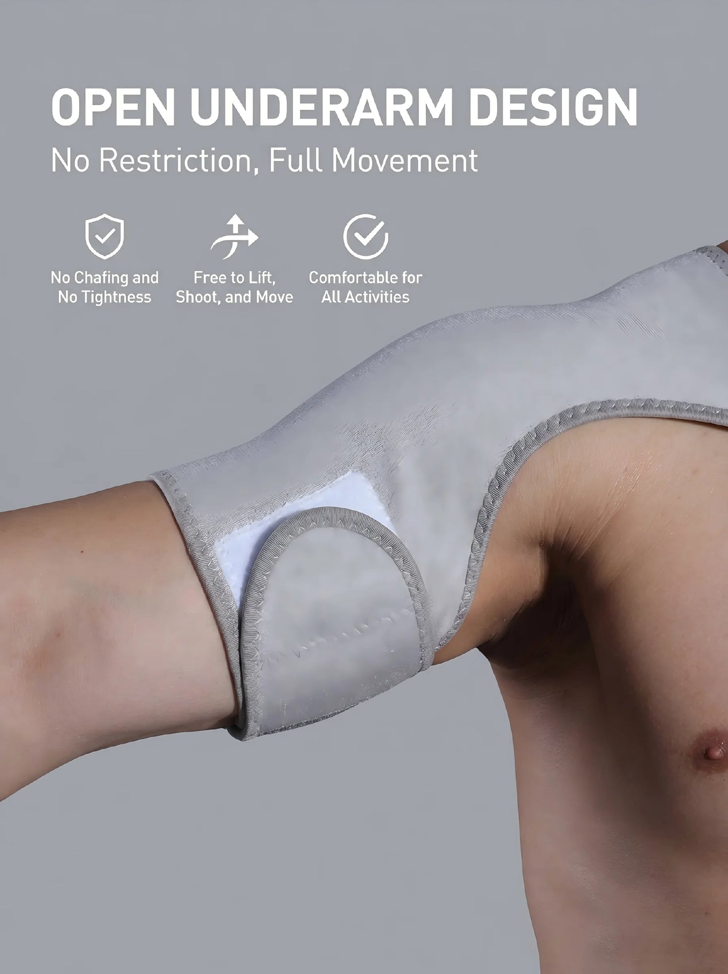 VBOSI Adjustable Compression Shoulder Support Brace Breathable Sports Shoulder Wrap for Men Women Gym Basketball Pain Relief Inj
