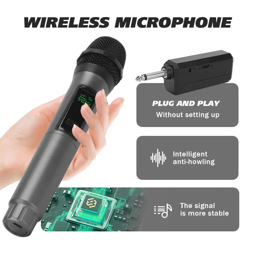 LMBGM W6 Professional Wireless Microphone with Rechargeable Battery, Ideal for KTV and Home Karaoke