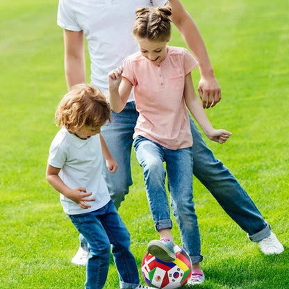 Flag Printed Soccer Ball Official Size 5 Soccer Match Ball Outdoor Match Game Football Pvc 2.7Thickened Team Training Footy Ball