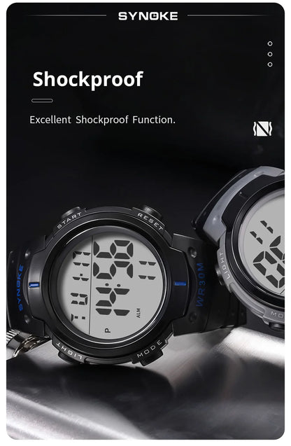 SYNOKE Outdoor Sport Watch 30M Waterproof Digital Men Fashion MultiFunction Waterproof Digital Watch Men