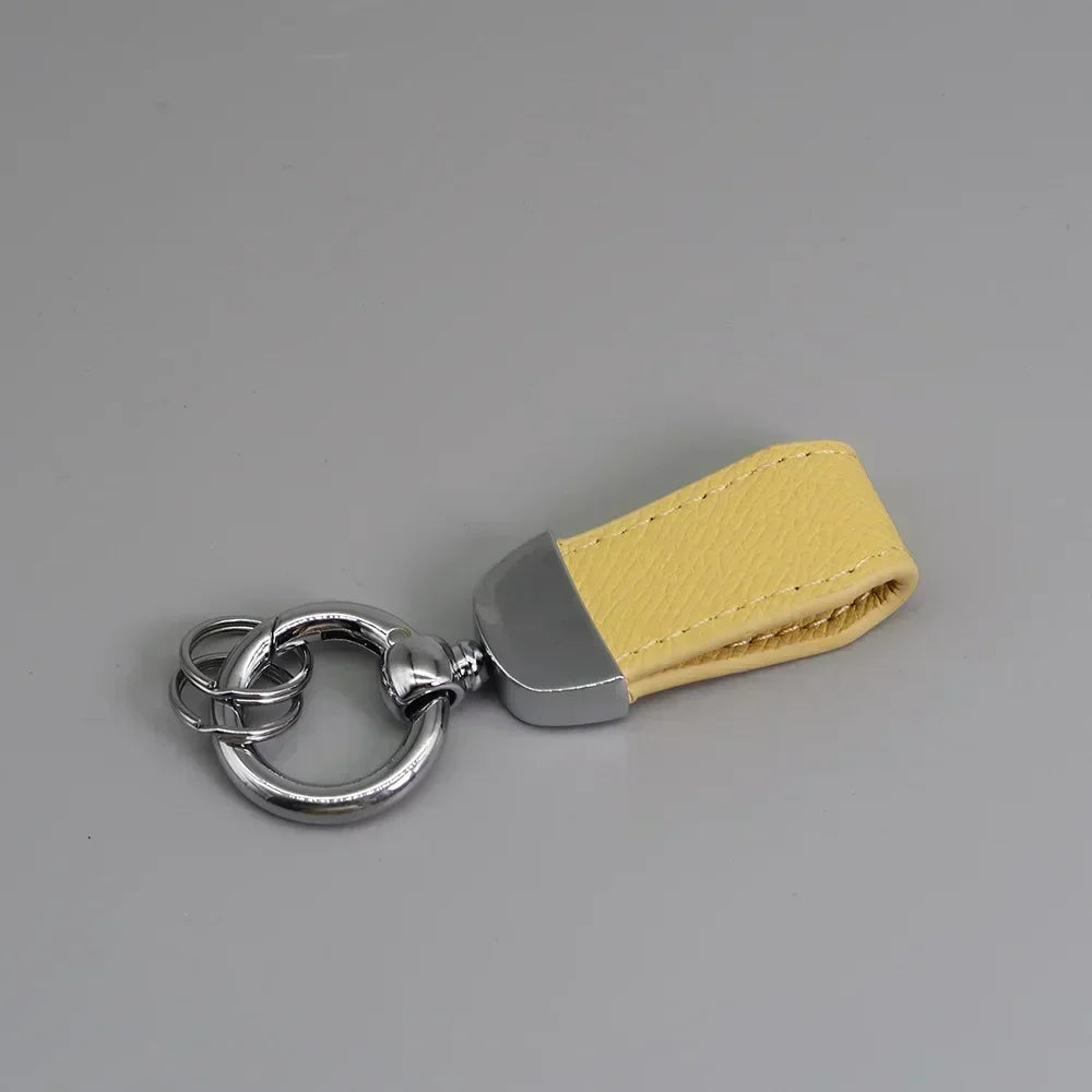 Short Lovely Leather Keychain Vintage Personalized Keyring Custom Logo Name Car Key Holder Chain Laser Engrave Women Charm Gift