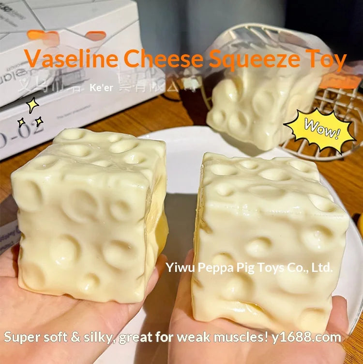 Hot Peiqi Giant Cheese Squishy Non Rebound Moldable Handmade Filled Stress Relief Sensory Fidget Toy For Adults
