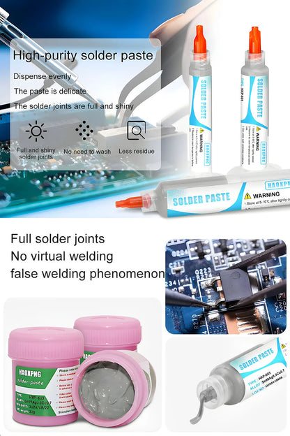 High Temperature Solder Paste Flux For Soldering Sn99Ag0.3Cu0.7  Smd Repair Tin Paste 217℃