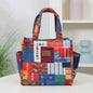 New floral print thickened fabric handbag, lunch bag, portable lunch box storage bag, zipper design, multifunctional tote