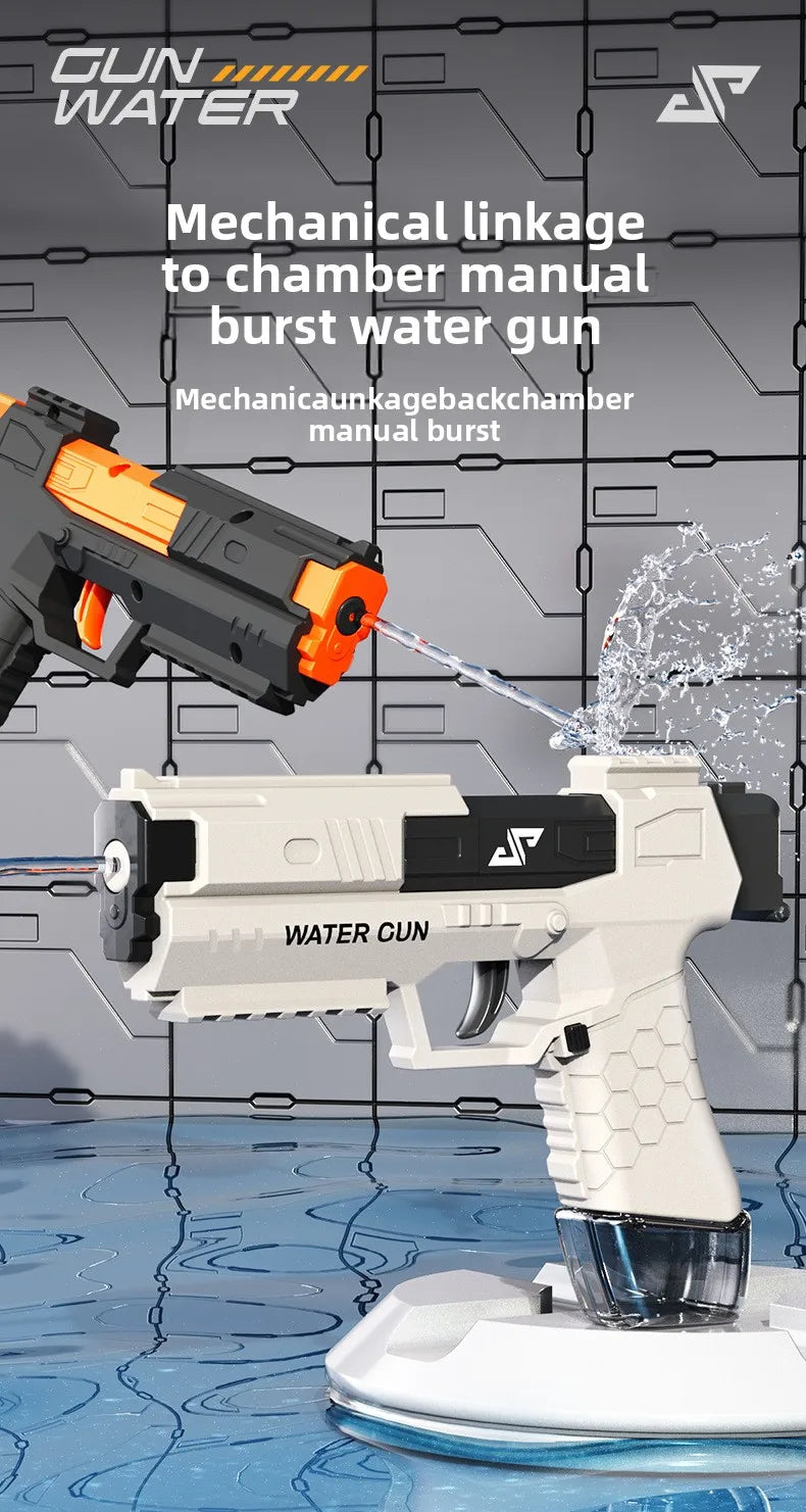 Manual Burst Water Gun for Children High Pressure Non Electric Water Pistol for Kids Summer Outdoor Beach Pool Water Fight Toys