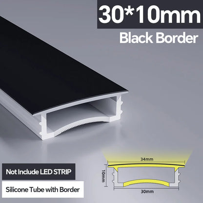 1M-10M LED Neon Rope Tube Soft Silicone Diffuser Channel Black/White Flexible Ribbon Strip Light for Recessed Channel