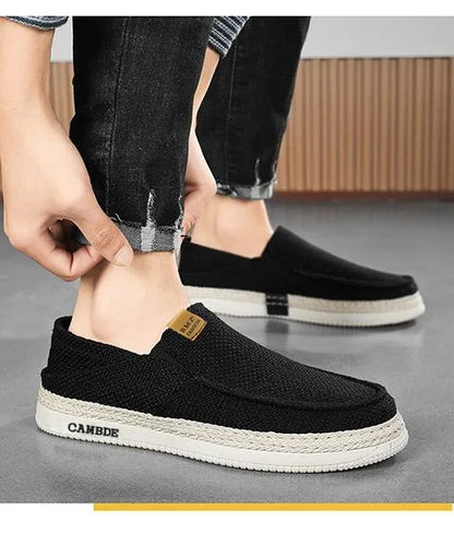Summer Casual Loafers Men Breathable Slip On Casual Shoes for Men Classic Linen Canvas Sneakers Male Light Flats Lazy Shoes