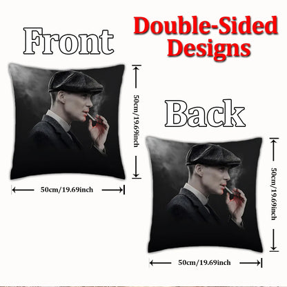 TV Series Pillow Covers Cartoon Sofa Decorative Home Double-sided Printing Short Plush Cute Cushion P-Peaky B-Blinders Cover