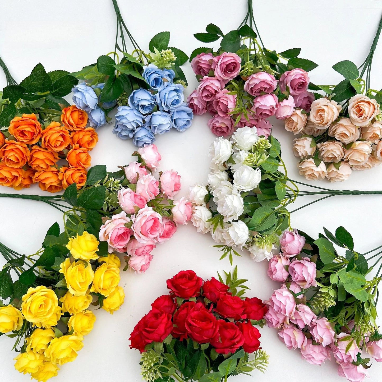 15 heads Artificial Silk Rose Flowers Bridal Bouquet for Home Wedding Floral Arrangement Garden Artificial Flowers DIYGift Decor