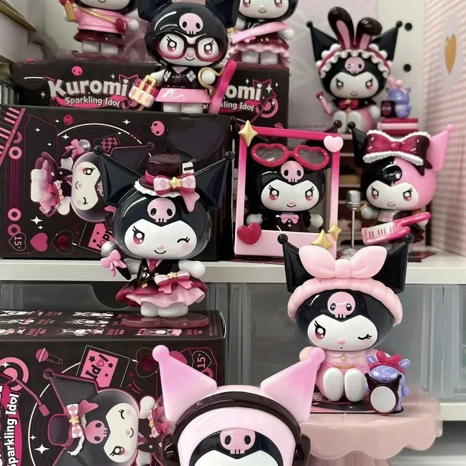 Sanrio Kuromi Sparkling Idol Series Cartoon Blind Box Toy Creative Personalized Desktop Ornaments Statue Model Surprise Gift Box