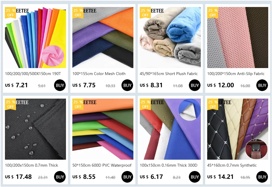 100/200/300/500x150cm 190T Colorful Water Repellent Fabric for Umbrella Raincoat Kite Tent DIY Sewing Craft Material Supplies