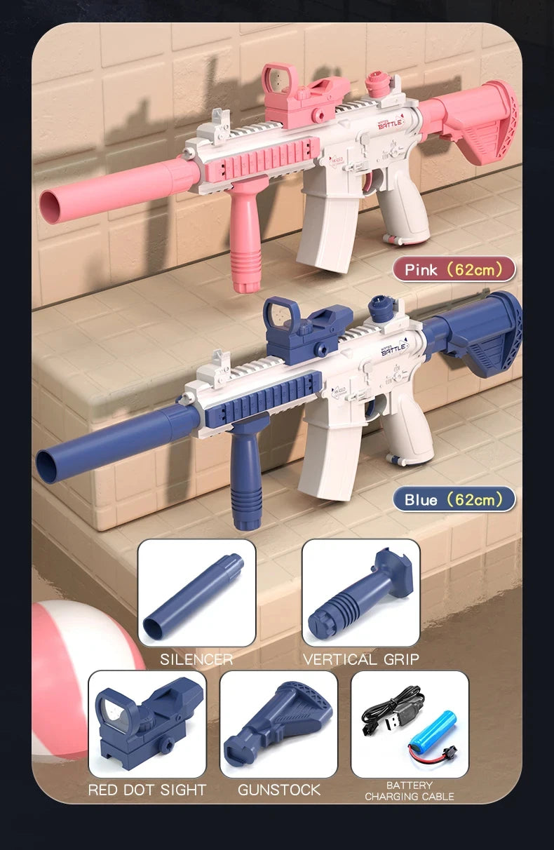 M416 Water Gun Electric Pistol Shooting Toy Full Automatic Summer Shoot Beach Outdoor Fun Toy For Children Boys Girl Adults Gift