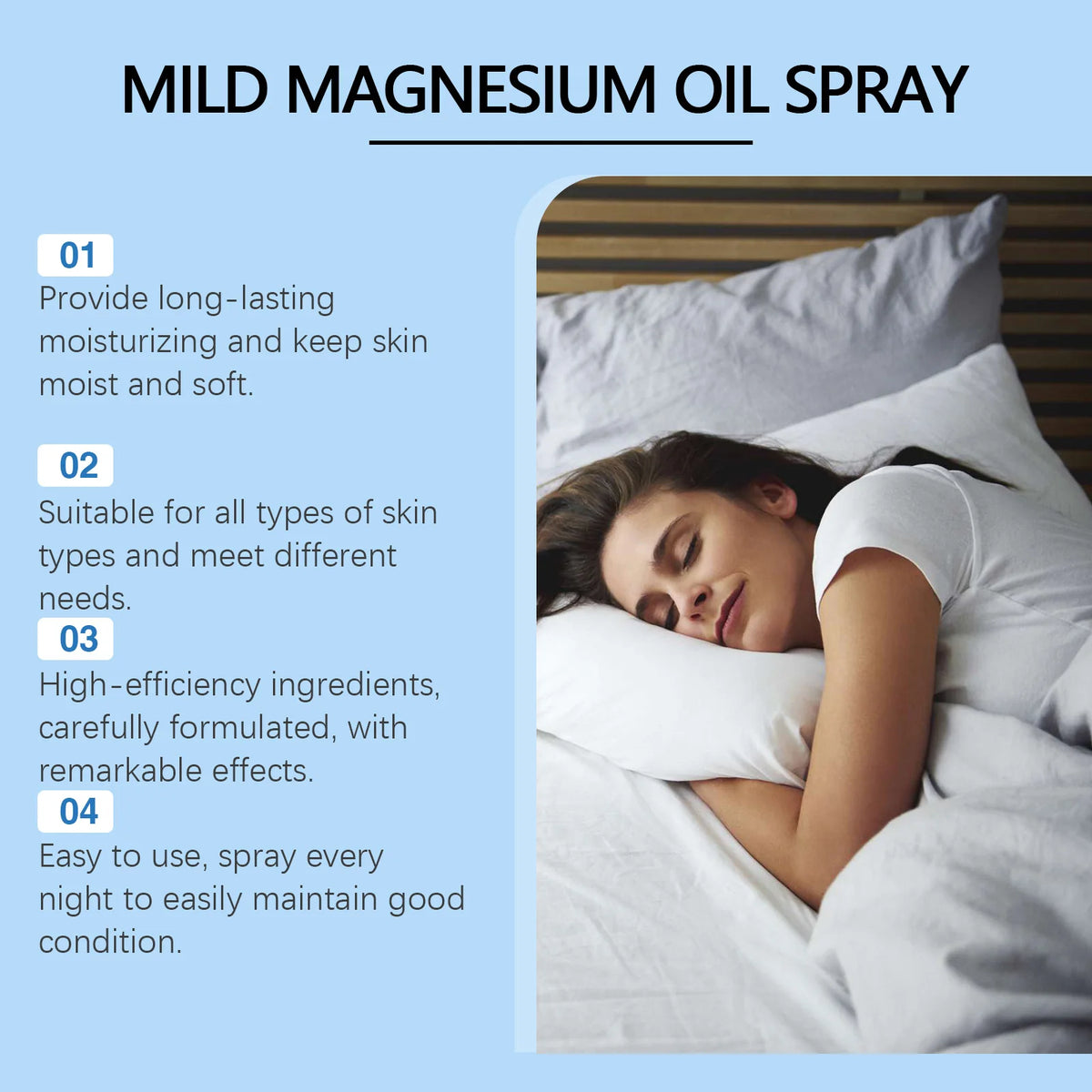 Organic Magnesium Oil Spray Promotes Calmness Better Sleep And Relaxation Helps With Deep Sleep Muscle Body Anxiety Ease Spray