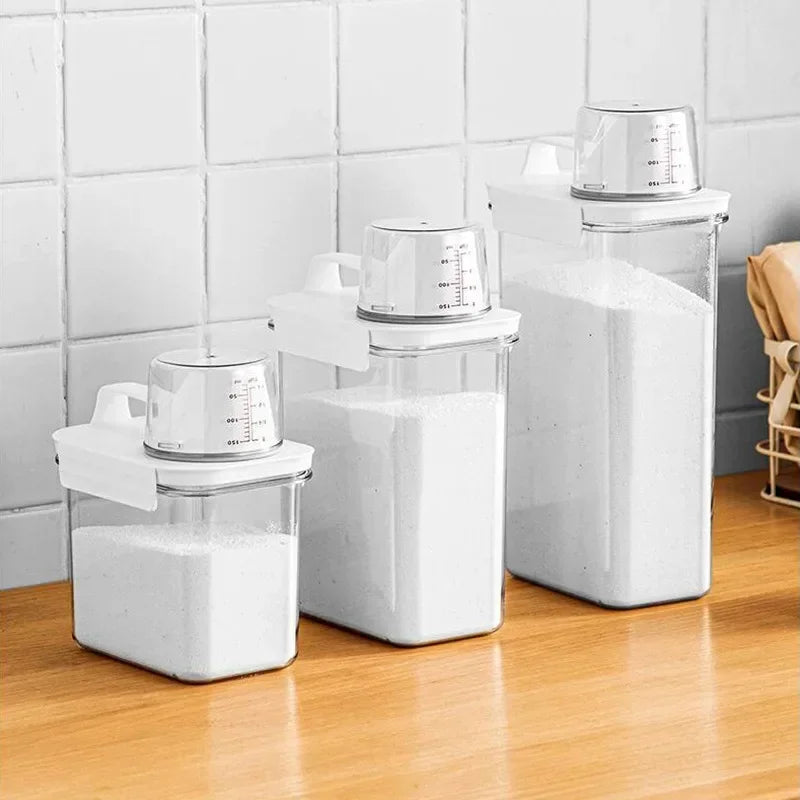 Laundry powder storage box, bathroom laundry detergent storage tank, transparent acrylic box, household necessities