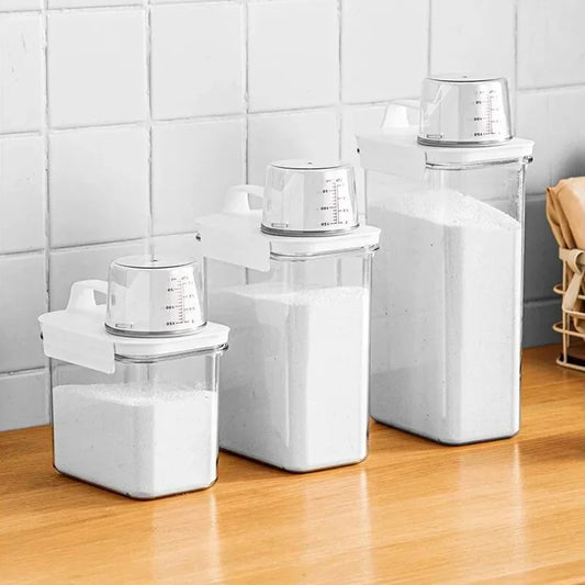 Laundry powder storage box, bathroom laundry detergent storage tank, transparent acrylic box, household necessities