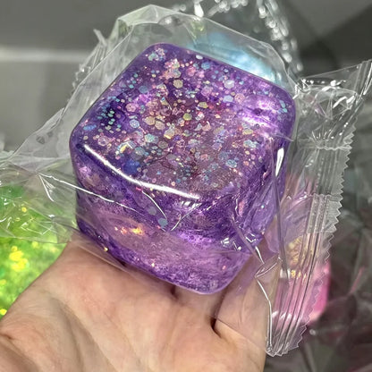Maltose Cube Stress Squeeze Toy Decompression Small Ice Cubes Anti Stress Slow Rebound Polar Light Colorful Squeeze TPR Block