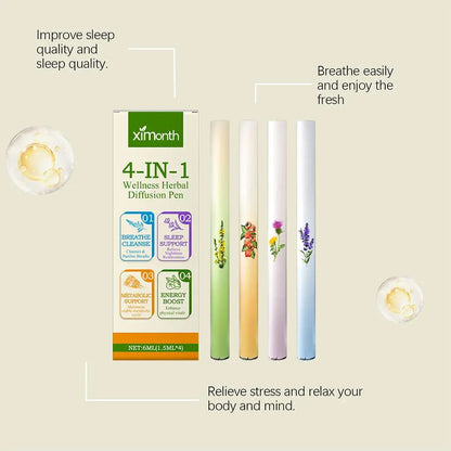 Natural Energy Boost Clear Breathing Herbal Diffuser Mullein Thyme Tea Enhances Energy Promotes Sleep Health Cleanses Lungs 4pcs