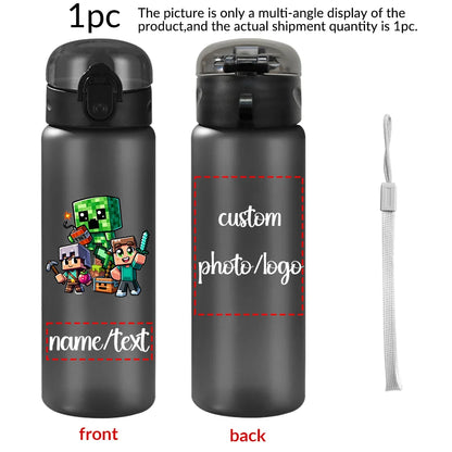 1pc Custom Back to School Game Character Pattern 780ml/26oz Plastic Water Bottle Outdoor Travel Sports Cup