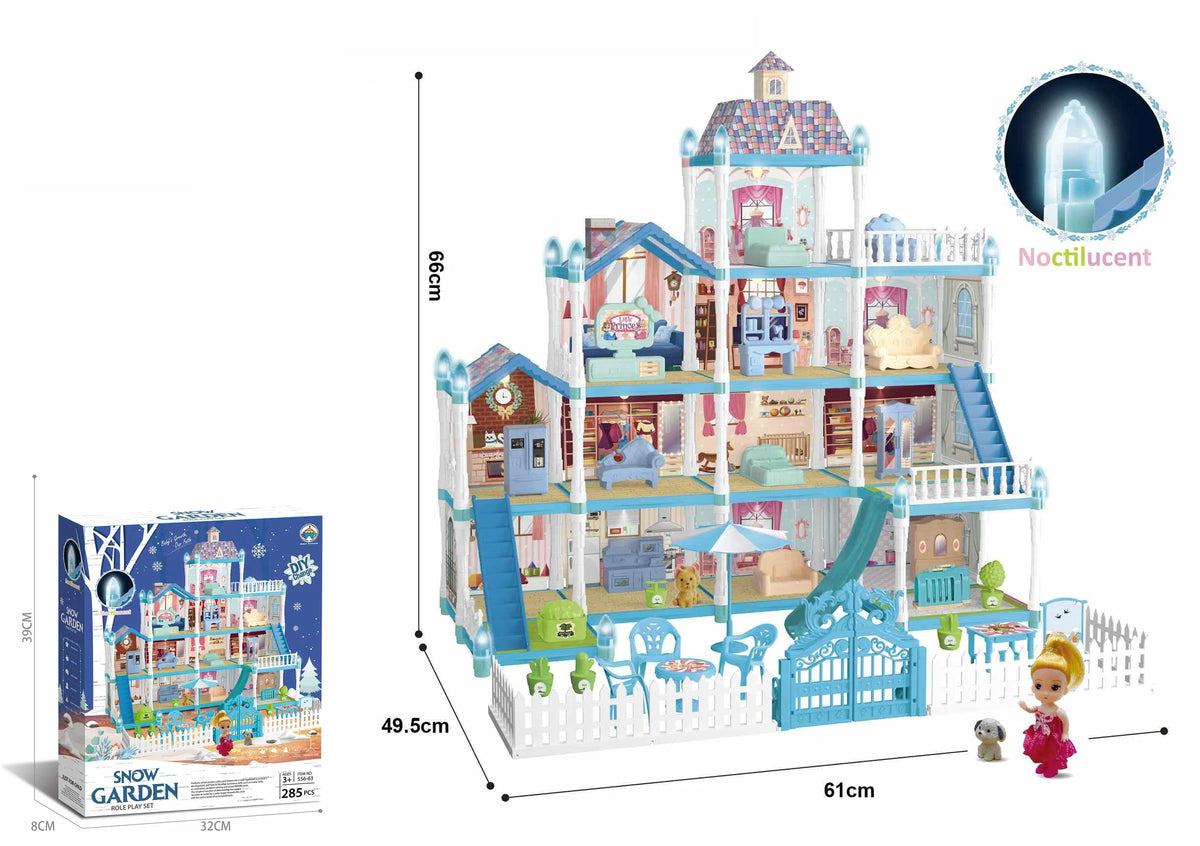 Girls Villa Castle Model Building Block Sets  DIY Bricks Toys  Doll house Villa Children Pretend Play Toys for Girls Gift